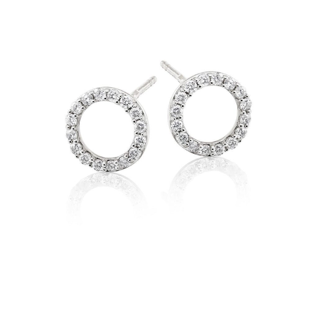 Eclipse 0.30ct diamond studs in 9K white gold