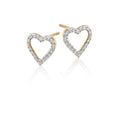 Open heart 0.25ct diamond studs in 9K yellow gold