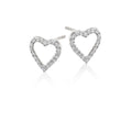Open heart 0.25ct diamond studs in 18K white gold