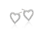 Open heart 0.25ct diamond studs in 9K white gold