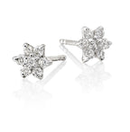 Buttercup 0.25ct cluster diamond studs in 18K white gold