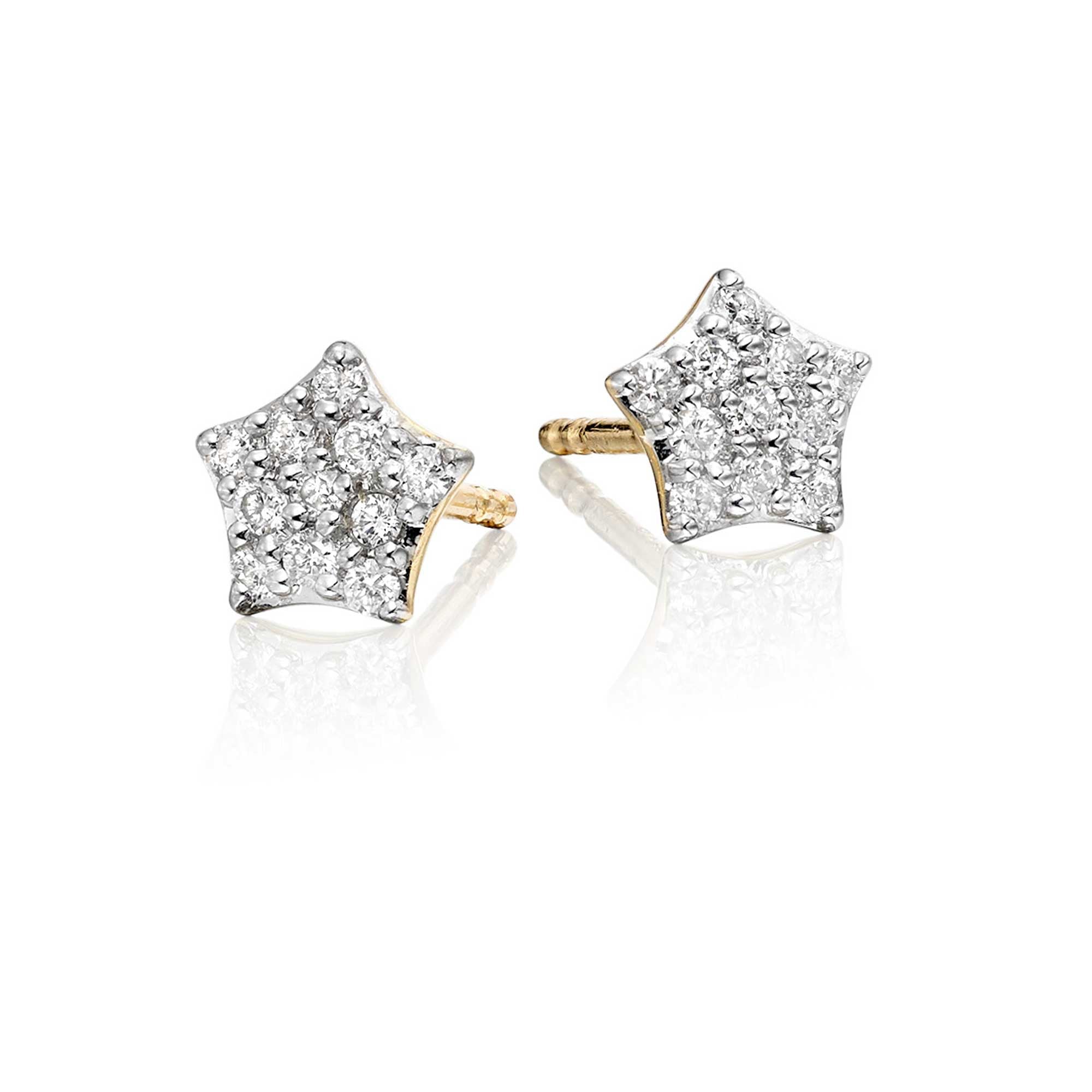 Stardust 0.17ct cluster diamond studs in 9K yellow gold