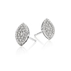 Marquise shape 0.35ct cluster diamond studs in 9K white gold