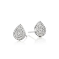 Pear shape 0.30ct cluster diamond studs in 18K white gold