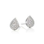 Pear shape 0.30ct cluster diamond studs in 9K white gold