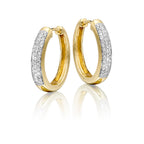 Jubilee pave set 0.25ct diamond hoop earrings in 9K yellow gold