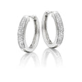 Jubilee pave set 0.25ct diamond hoop earrings in 18K white gold