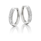 Jubilee pave set 0.25ct diamond hoop earrings in 18K white gold