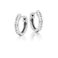 Channel set 0.25ct diamond hoop earrings in 9K white gold