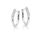Quinate 0.25ct 5-diamond hoop earrings in 18K white gold