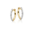 Small single line 0.20ct diamond hoop earrings in 18K yellow gold