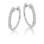 Elevate 0.25ct claw set diamond hoop earrings in 18K white gold