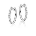 Grace single line 0.40ct diamond hoop earrings in 9K white gold