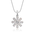 Sunflower 0.20ct cluster diamond pendant in 18K white gold