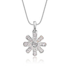 Sunflower 0.20ct cluster diamond pendant in 18K white gold