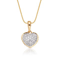 Disco heart 0.25ct diamond pendant in 9K yellow gold