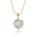 Disco heart 0.25ct diamond pendant in 9K yellow gold