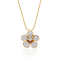 Mayflower 0.20ct cluster diamond pendant in 9K yellow gold
