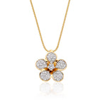 Mayflower 0.20ct cluster diamond pendant in 9K yellow gold