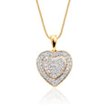 Fire heart 0.25ct cluster diamond pendant in 9K yellow gold