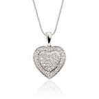 Fire heart 0.25ct cluster diamond pendant in 18K white gold