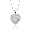 Fire heart 0.25ct cluster diamond pendant in 9K white gold
