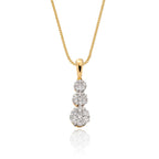 Illusion trilogy 0.20ct diamond pendant in 9K yellow gold