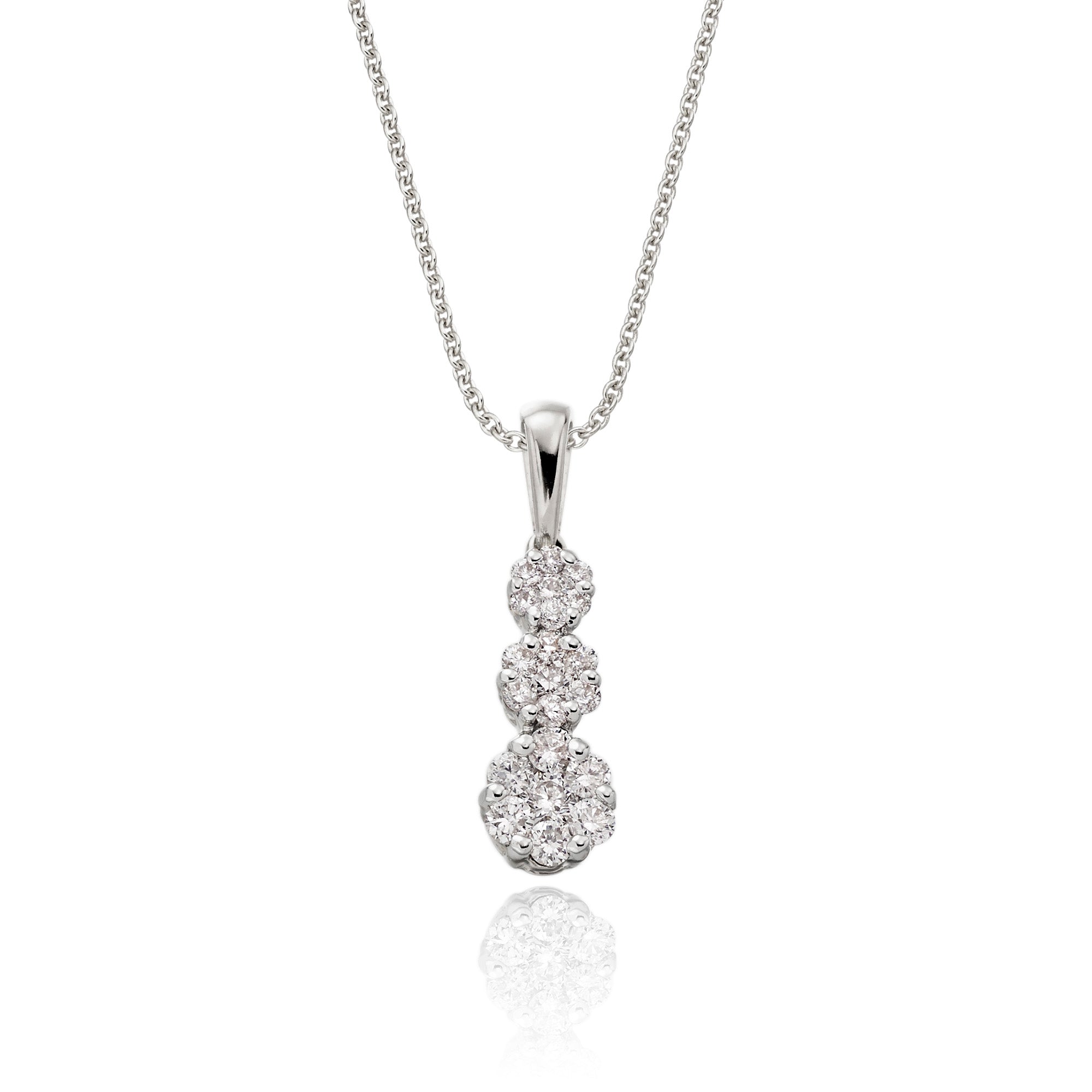 Illusion trilogy 0.20ct diamond pendant in 18K white gold