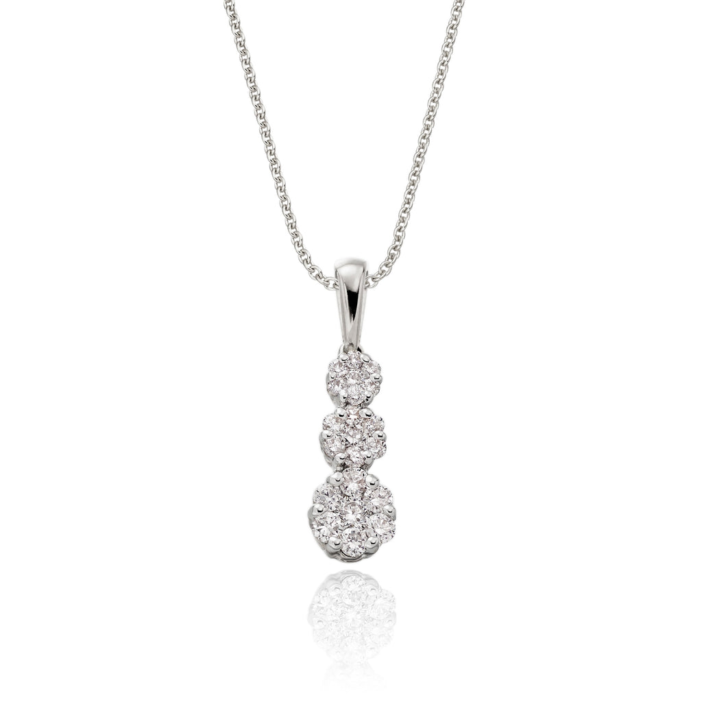 Illusion trilogy 0.20ct diamond pendant in 9K white gold
