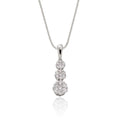 Illusion trilogy 0.20ct diamond pendant in 9K white gold