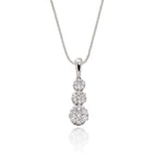 Illusion trilogy 0.20ct diamond pendant in 9K white gold
