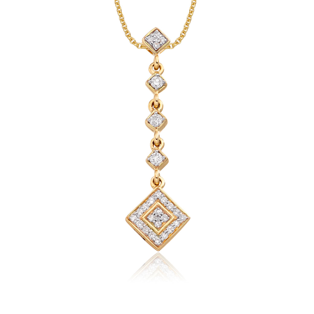 Drop 0.30ct diamond pendant in 9K yellow gold