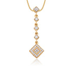 Drop 0.30ct diamond pendant in 9K yellow gold