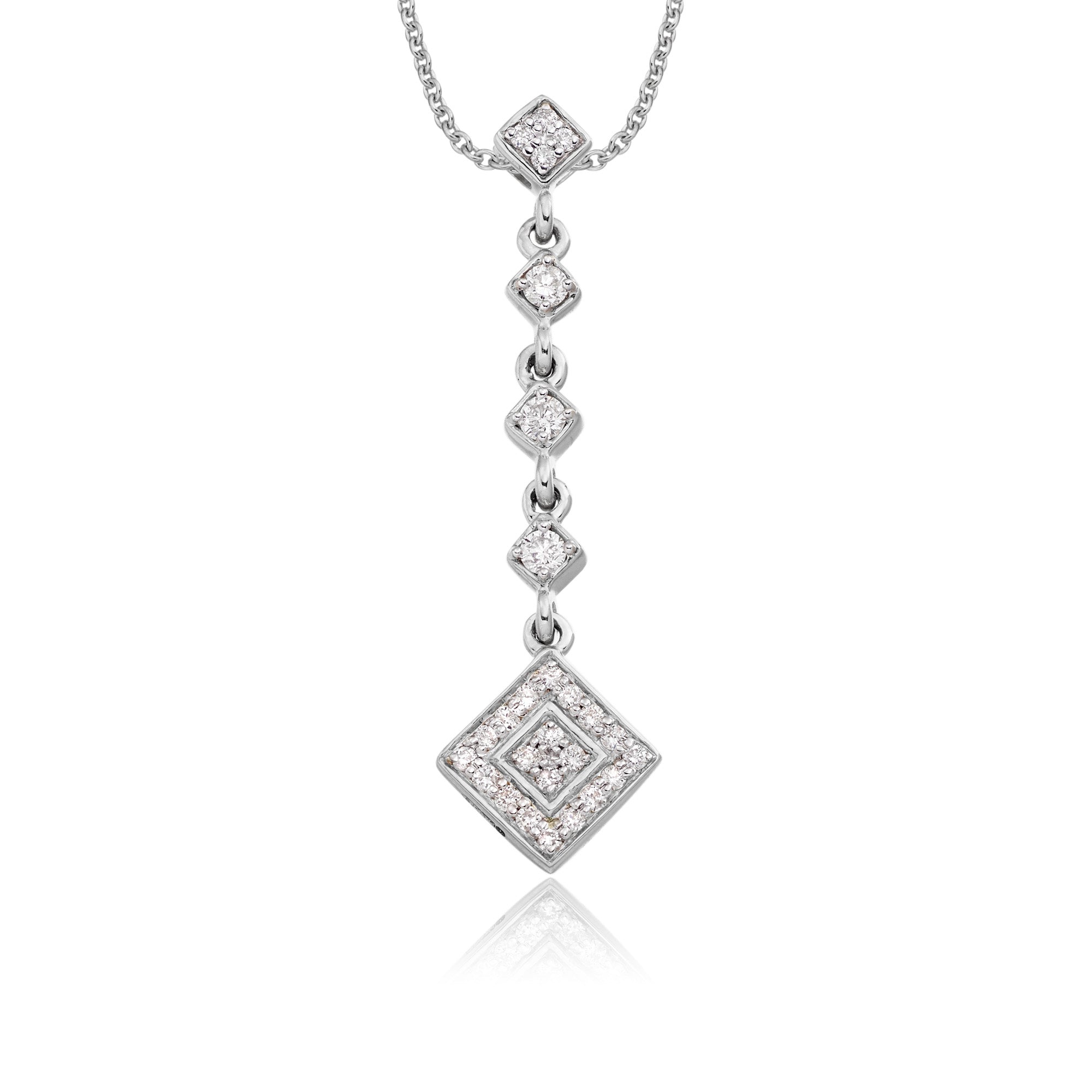 Drop 0.30ct diamond pendant in 18K white gold