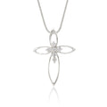Cross pendant 0.08ct diamonds in 18K white gold