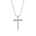 Diamond Cross Pendant 0.10ct In 9K White Gold