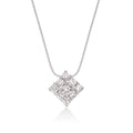 Square 0.30ct cluster diamond pendant in 9K white gold