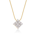 Square 0.30ct cluster diamond pendant in 9K yellow gold