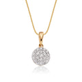 Solar 0.25ct cluster diamond pendant in 9K yellow gold