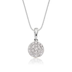 Solar 0.25ct cluster diamond pendant in 9K white gold
