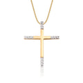 Cross pendant 0.15ct diamonds in 9K yellow gold 