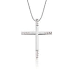 Cross pendant 0.15ct diamonds in 9K white gold