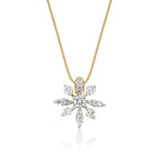 Fleur 0.25ct cluster diamond pendant in 9K yellow gold