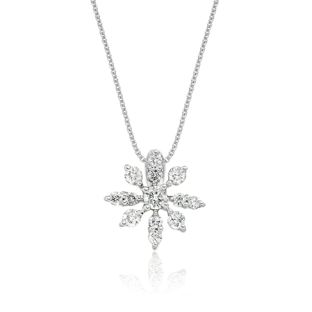 Fleur 0.25ct cluster diamond pendant in 18K white gold