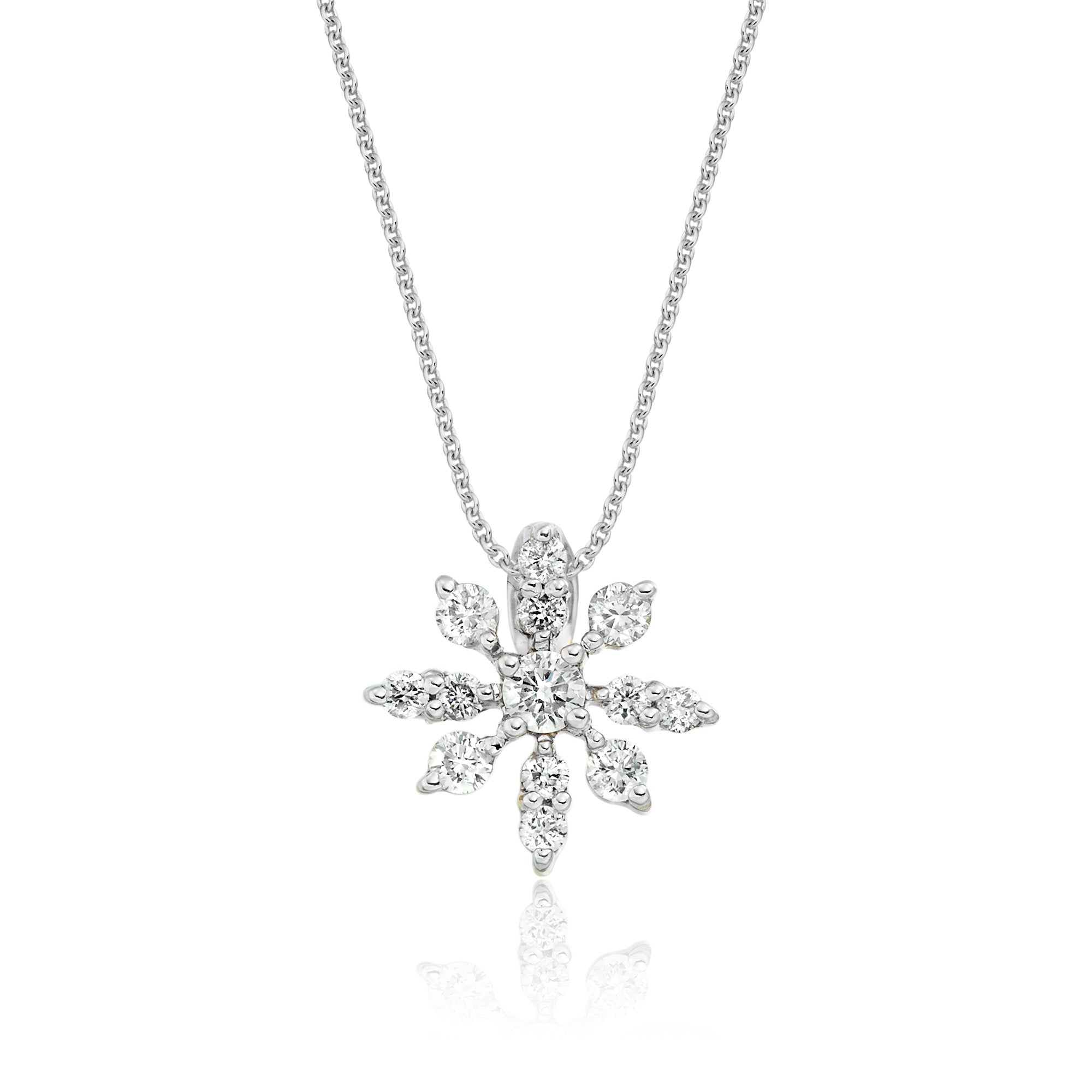 Fleur 0.25ct cluster diamond pendant in 18K white gold
