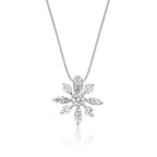 Fleur 0.25ct cluster diamond pendant in 9K white gold