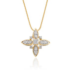 Lily 0.25ct cluster diamond pendant in 9K yellow gold