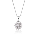 Blossom 0.30ct cluster diamond pendant in 9K white gold