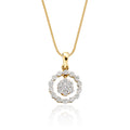 Orbit 0.25ct cluster diamond pendant in 9K yellow gold