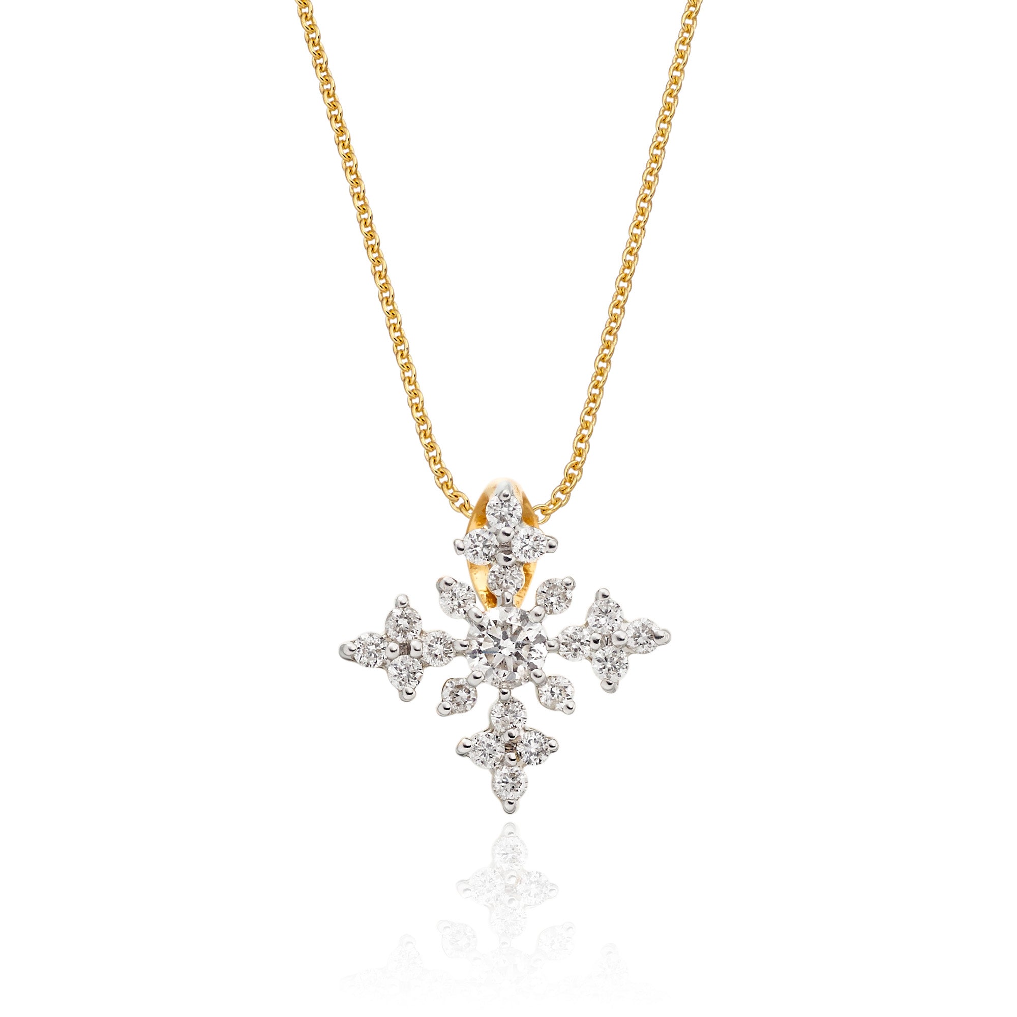 Night star 0.30ct cluster diamond pendant in 9K yellow gold